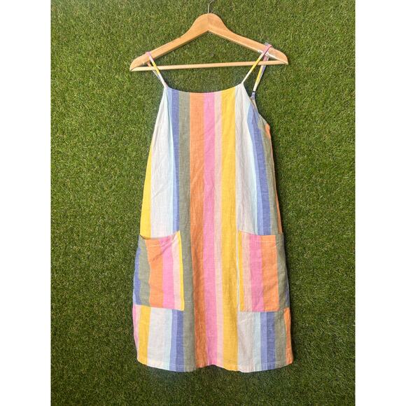 Billabong Womens Striped Spaghetti Strap Mini Dress Pockets Size S‎ - Picture 2 of 8